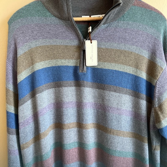 NWT PETER MILLAR Stripe Pullover Sweater size Medium Wool Cashmere Blend $245 - Picture 2 of 8